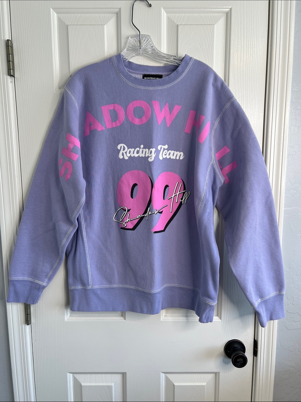 Shadow Hill lavender purple & pink crewneck sweater size large